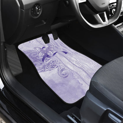 Hawaii Epilepsy Support Purple Ribbon Strength Car Mats Maile Pikake Lokelani Crown Flower Lei Inspired