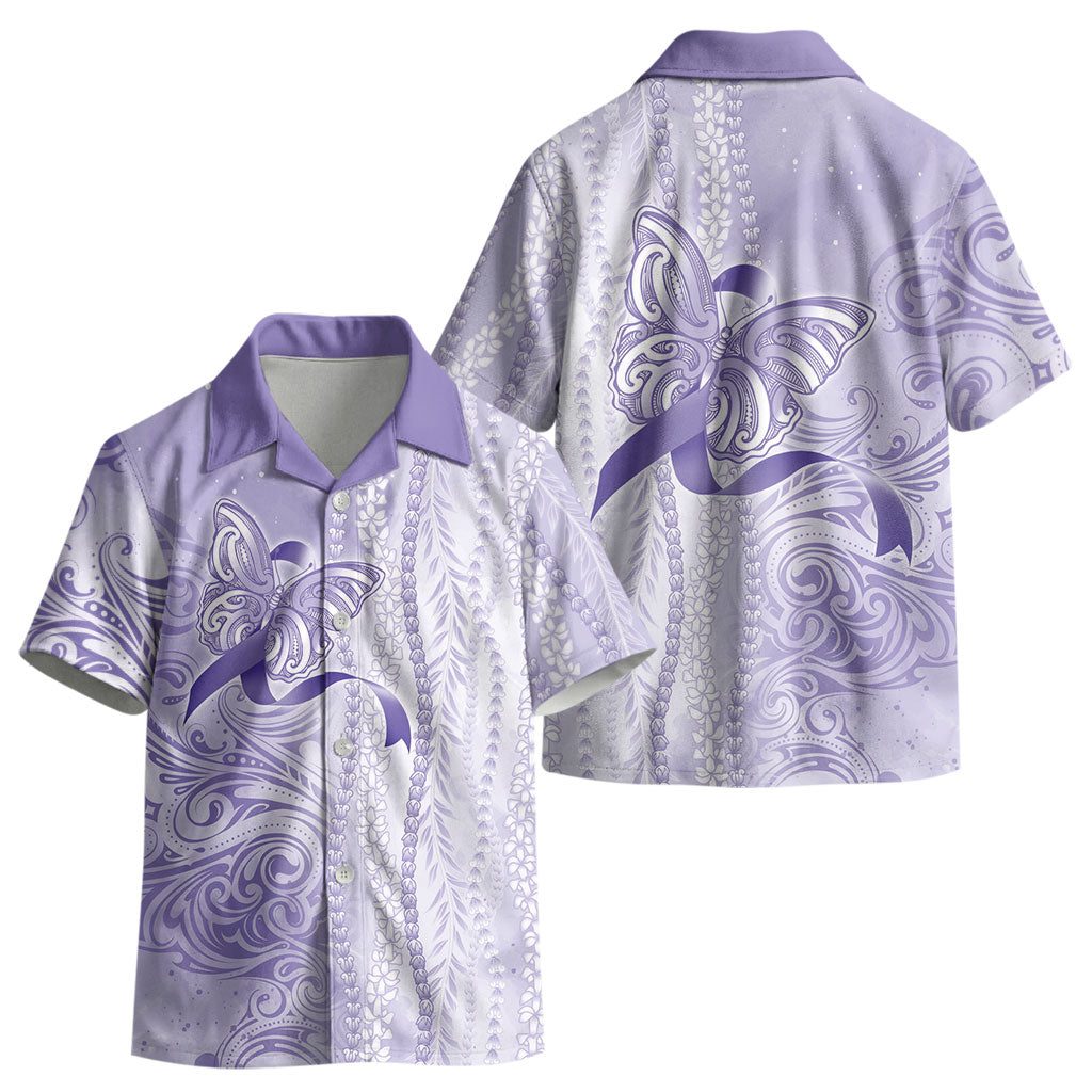 Hawaii Epilepsy Support Purple Ribbon Strength Kid Hawaiian Shirt Maile Pikake Lokelani Crown Flower Lei Inspired