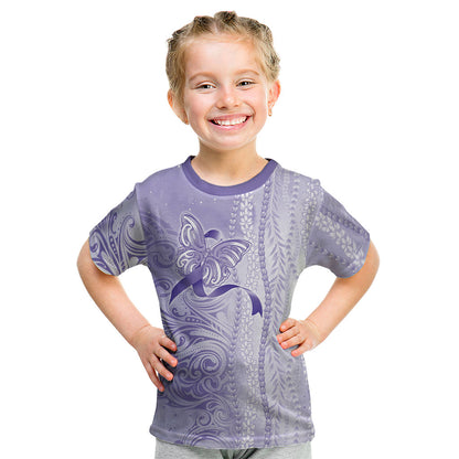 Hawaii Epilepsy Support Purple Ribbon Strength Kid T Shirt Maile Pikake Lokelani Crown Flower Lei Inspired
