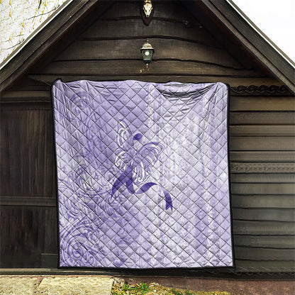 Hawaii Epilepsy Support Purple Ribbon Strength Quilt Maile Pikake Lokelani Crown Flower Lei Inspired