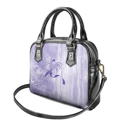 Hawaii Epilepsy Support Purple Ribbon Strength Shoulder Handbag Maile Pikake Lokelani Crown Flower Lei Inspired