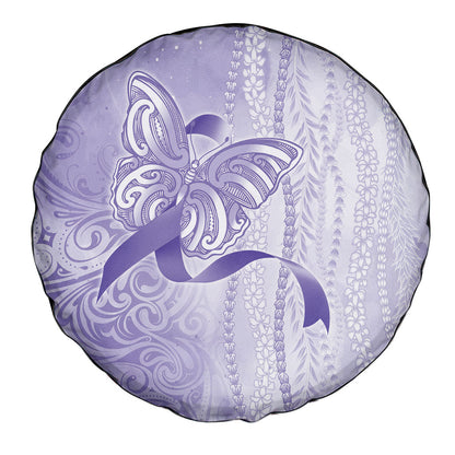 Hawaii Epilepsy Support Purple Ribbon Strength Spare Tire Cover Maile Pikake Lokelani Crown Flower Lei Inspired