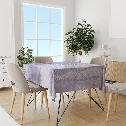Hawaii Epilepsy Support Purple Ribbon Strength Tablecloth Maile Pikake Lokelani Crown Flower Lei Inspired