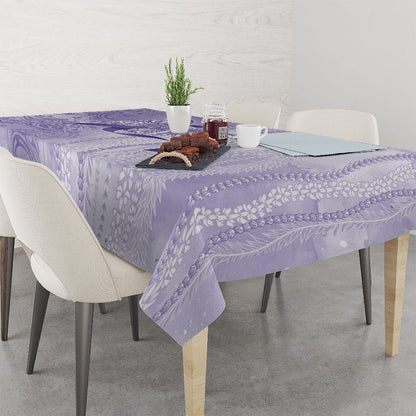 Hawaii Epilepsy Support Purple Ribbon Strength Tablecloth Maile Pikake Lokelani Crown Flower Lei Inspired