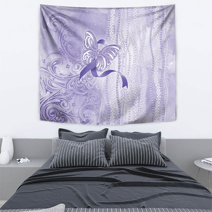 Hawaii Epilepsy Support Purple Ribbon Strength Tapestry Maile Pikake Lokelani Crown Flower Lei Inspired