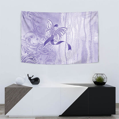 Hawaii Epilepsy Support Purple Ribbon Strength Tapestry Maile Pikake Lokelani Crown Flower Lei Inspired
