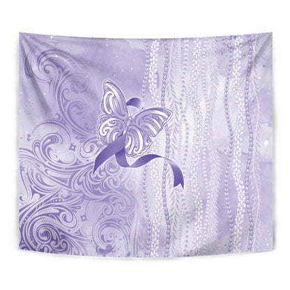 Hawaii Epilepsy Support Purple Ribbon Strength Tapestry Maile Pikake Lokelani Crown Flower Lei Inspired