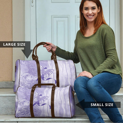 Hawaii Epilepsy Support Purple Ribbon Strength Travel Bag Maile Pikake Lokelani Crown Flower Lei Inspired