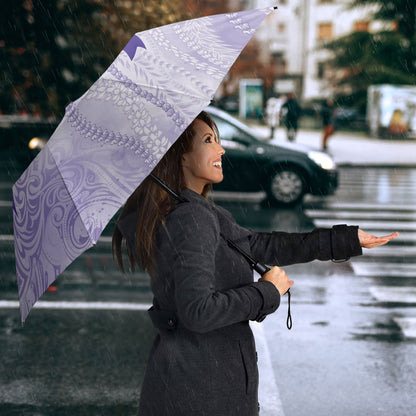 Hawaii Epilepsy Support Purple Ribbon Strength Umbrella Maile Pikake Lokelani Crown Flower Lei Inspired