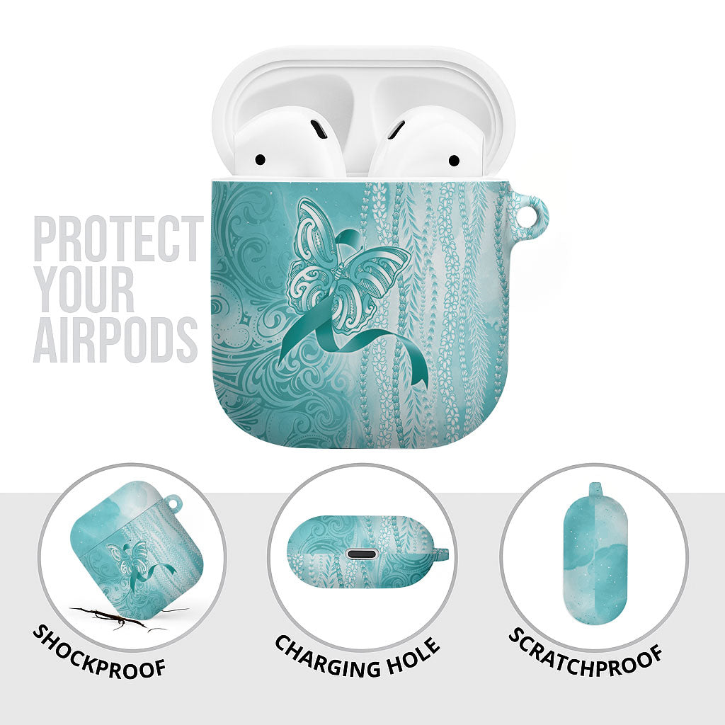 Hawaii PTSD Support Healing From Trauma AirPods Case Maile Pikake Lokelani Crown Flower Lei Inspired