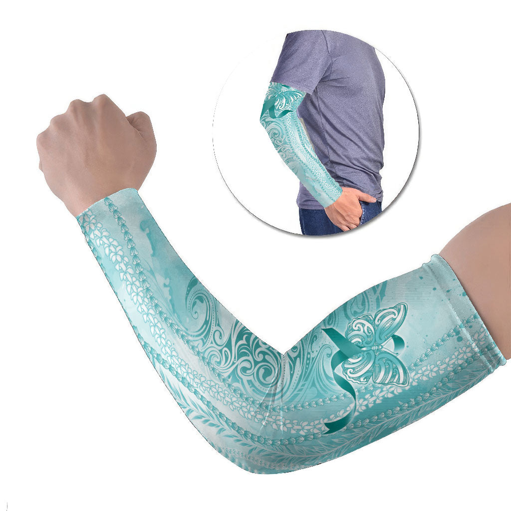 Hawaii PTSD Support Healing From Trauma Arm Sleeves Maile Pikake Lokelani Crown Flower Lei Inspired