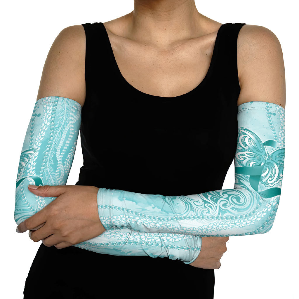 Hawaii PTSD Support Healing From Trauma Arm Sleeves Maile Pikake Lokelani Crown Flower Lei Inspired