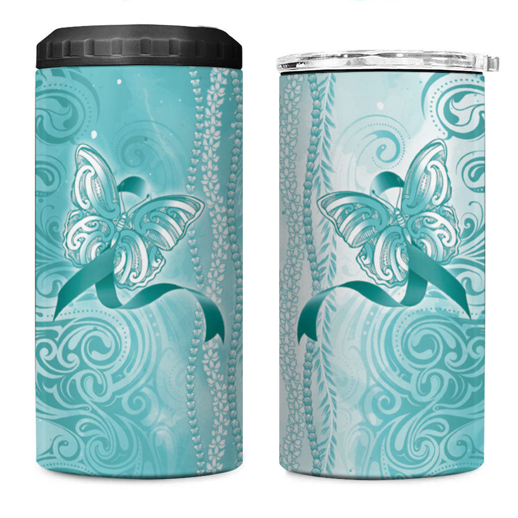 Hawaii PTSD Support Healing From Trauma 4 in 1 Can Cooler Tumbler Maile Pikake Lokelani Crown Flower Lei Inspired