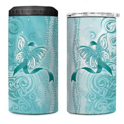 Hawaii PTSD Support Healing From Trauma 4 in 1 Can Cooler Tumbler Maile Pikake Lokelani Crown Flower Lei Inspired