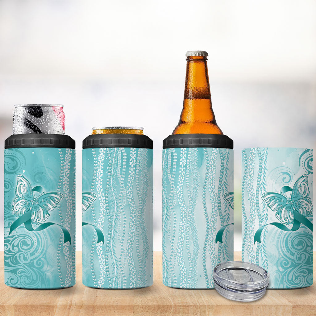 Hawaii PTSD Support Healing From Trauma 4 in 1 Can Cooler Tumbler Maile Pikake Lokelani Crown Flower Lei Inspired