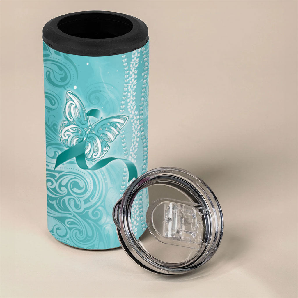Hawaii PTSD Support Healing From Trauma 4 in 1 Can Cooler Tumbler Maile Pikake Lokelani Crown Flower Lei Inspired