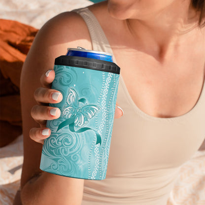 Hawaii PTSD Support Healing From Trauma 4 in 1 Can Cooler Tumbler Maile Pikake Lokelani Crown Flower Lei Inspired