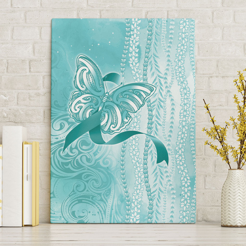 Hawaii PTSD Support Healing From Trauma Canvas Wall Art Maile Pikake Lokelani Crown Flower Lei Inspired
