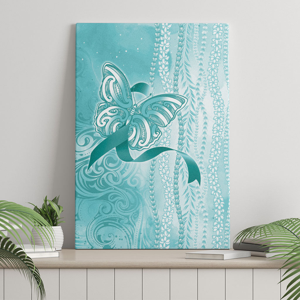 Hawaii PTSD Support Healing From Trauma Canvas Wall Art Maile Pikake Lokelani Crown Flower Lei Inspired