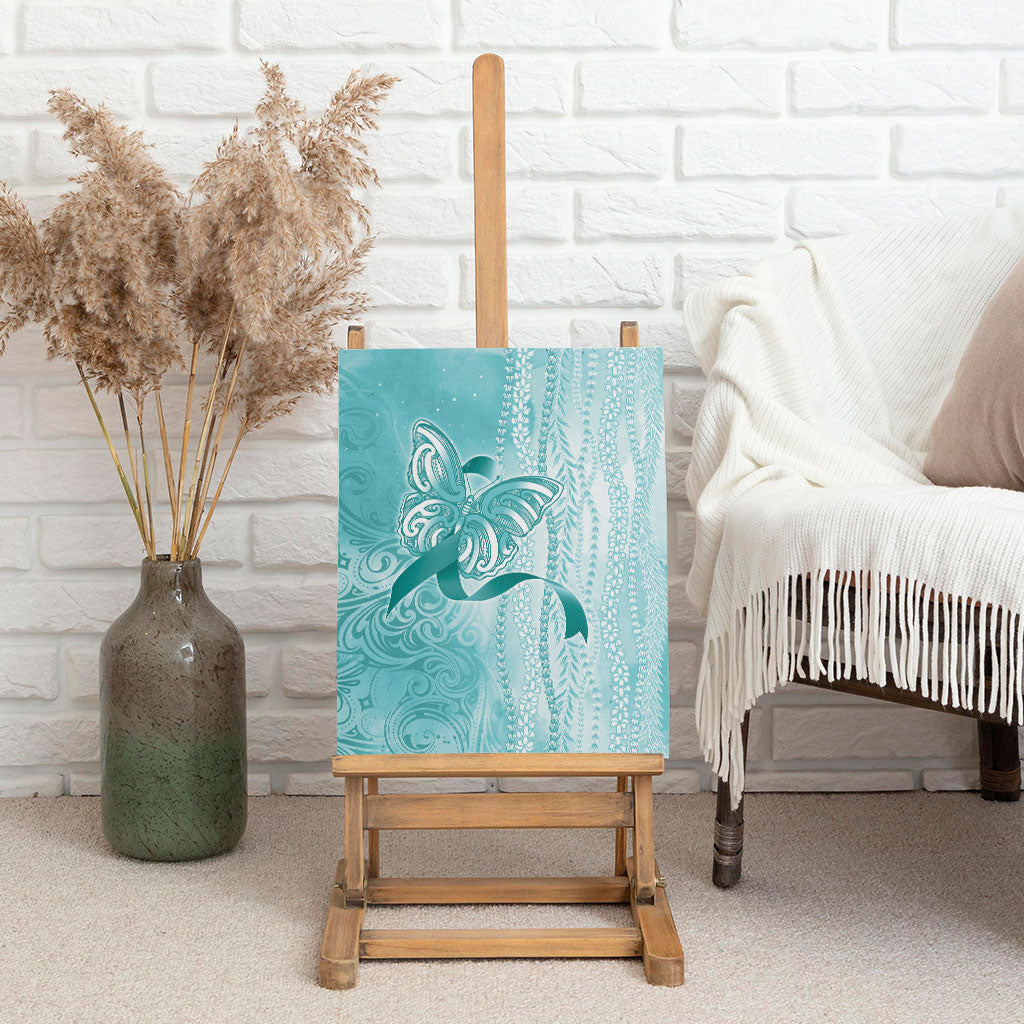 Hawaii PTSD Support Healing From Trauma Canvas Wall Art Maile Pikake Lokelani Crown Flower Lei Inspired