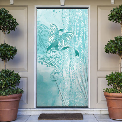 Hawaii PTSD Support Healing From Trauma Door Cover Maile Pikake Lokelani Crown Flower Lei Inspired