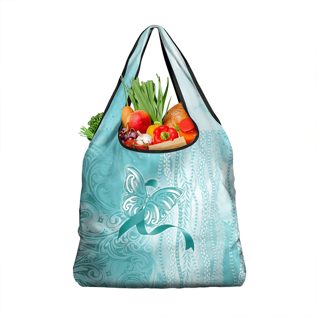 Hawaii PTSD Support Healing From Trauma Grocery Bag Maile Pikake Lokelani Crown Flower Lei Inspired