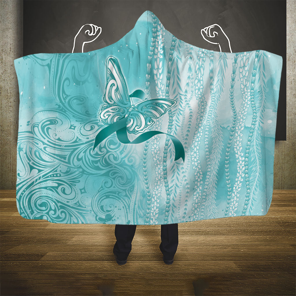 Hawaii PTSD Support Healing From Trauma Hooded Blanket Maile Pikake Lokelani Crown Flower Lei Inspired