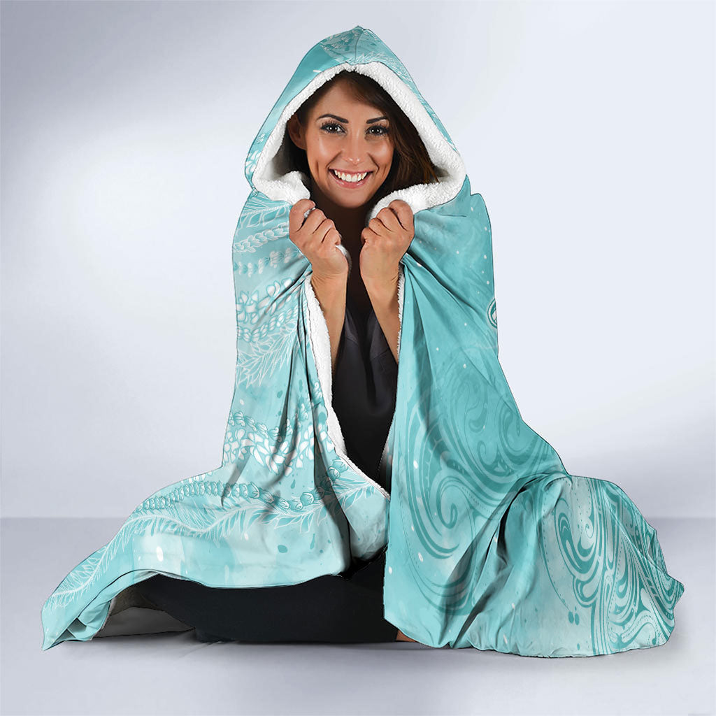 Hawaii PTSD Support Healing From Trauma Hooded Blanket Maile Pikake Lokelani Crown Flower Lei Inspired