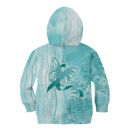 Hawaii PTSD Support Healing From Trauma Kid Hoodie Maile Pikake Lokelani Crown Flower Lei Inspired