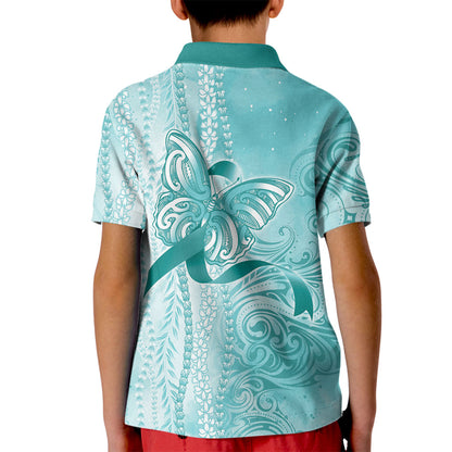Hawaii PTSD Support Healing From Trauma Kid Polo Shirt Maile Pikake Lokelani Crown Flower Lei Inspired