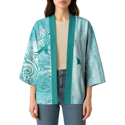 Hawaii PTSD Support Healing From Trauma Kimono Maile Pikake Lokelani Crown Flower Lei Inspired