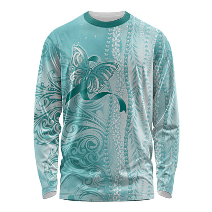 Hawaii PTSD Support Healing From Trauma Long Sleeve Shirt Maile Pikake Lokelani Crown Flower Lei Inspired
