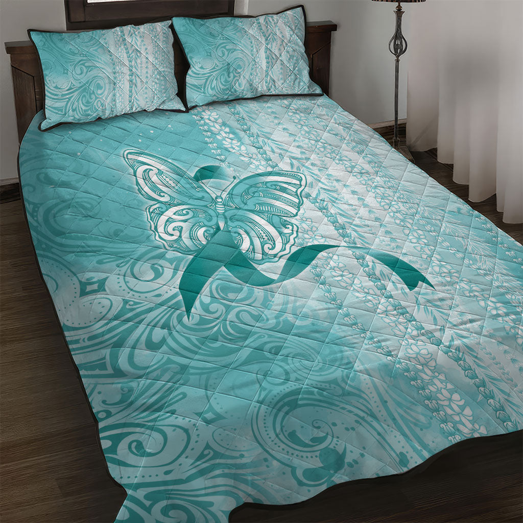 Hawaii PTSD Support Healing From Trauma Quilt Bed Set Maile Pikake Lokelani Crown Flower Lei Inspired