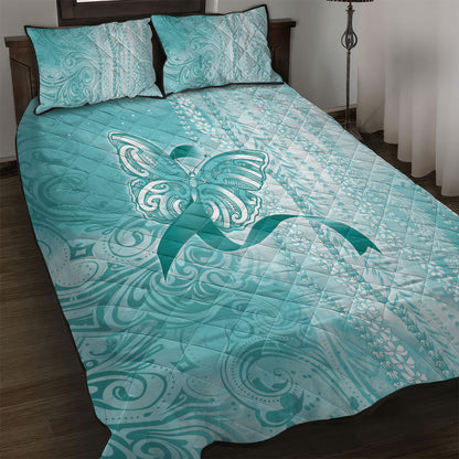 Hawaii PTSD Support Healing From Trauma Quilt Bed Set Maile Pikake Lokelani Crown Flower Lei Inspired