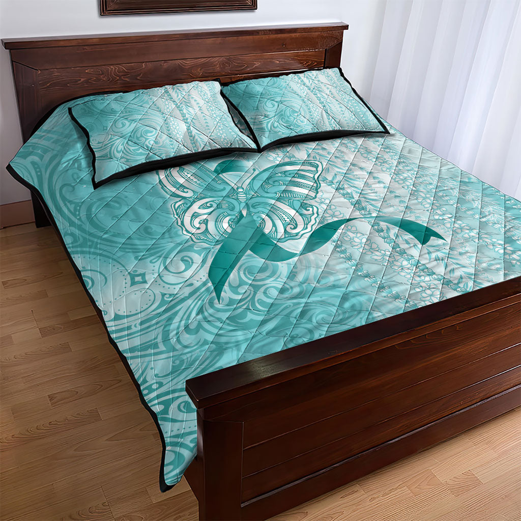 Hawaii PTSD Support Healing From Trauma Quilt Bed Set Maile Pikake Lokelani Crown Flower Lei Inspired
