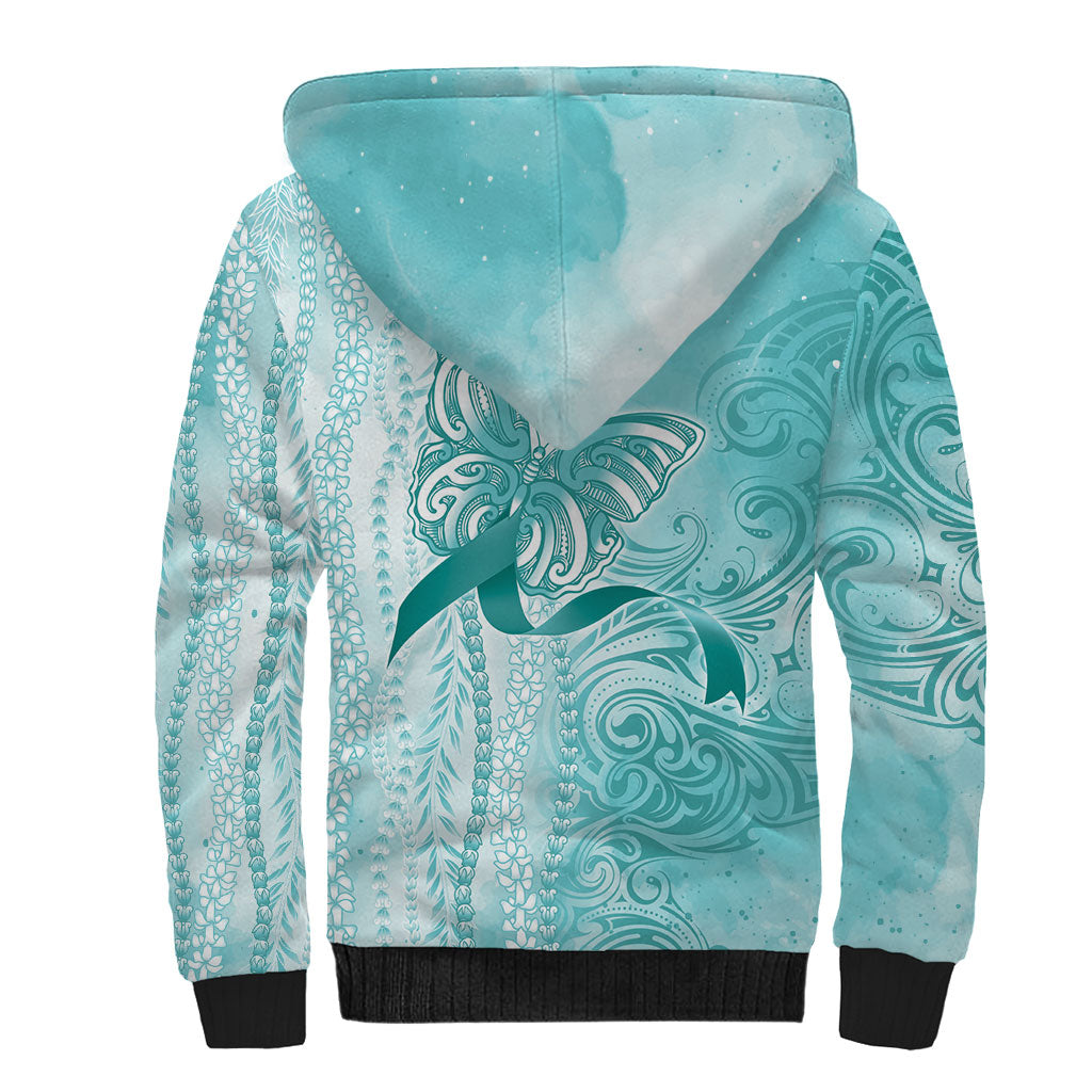 Hawaii PTSD Support Healing From Trauma Sherpa Hoodie Maile Pikake Lokelani Crown Flower Lei Inspired