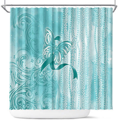 Hawaii PTSD Support Healing From Trauma Shower Curtain Maile Pikake Lokelani Crown Flower Lei Inspired