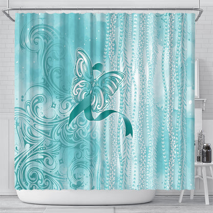 Hawaii PTSD Support Healing From Trauma Shower Curtain Maile Pikake Lokelani Crown Flower Lei Inspired