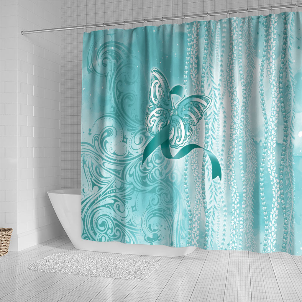 Hawaii PTSD Support Healing From Trauma Shower Curtain Maile Pikake Lokelani Crown Flower Lei Inspired