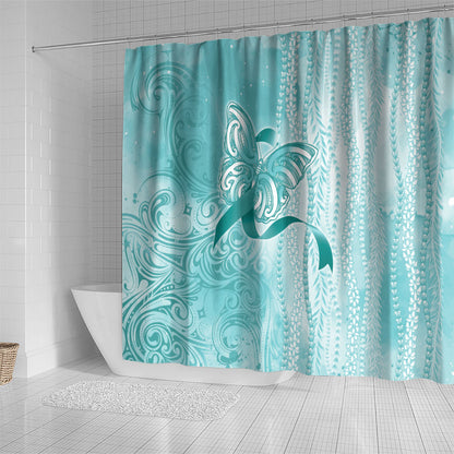 Hawaii PTSD Support Healing From Trauma Shower Curtain Maile Pikake Lokelani Crown Flower Lei Inspired