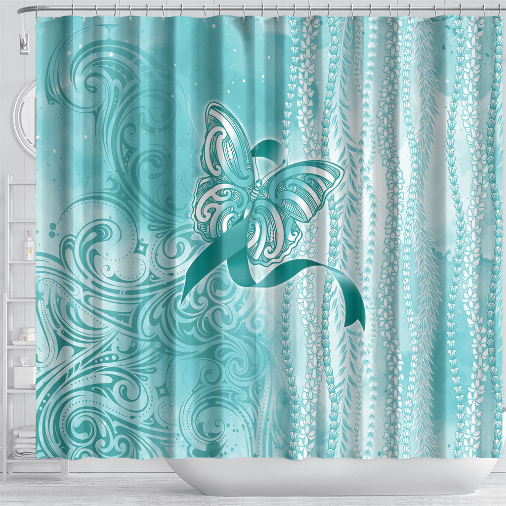 Hawaii PTSD Support Healing From Trauma Shower Curtain Maile Pikake Lokelani Crown Flower Lei Inspired