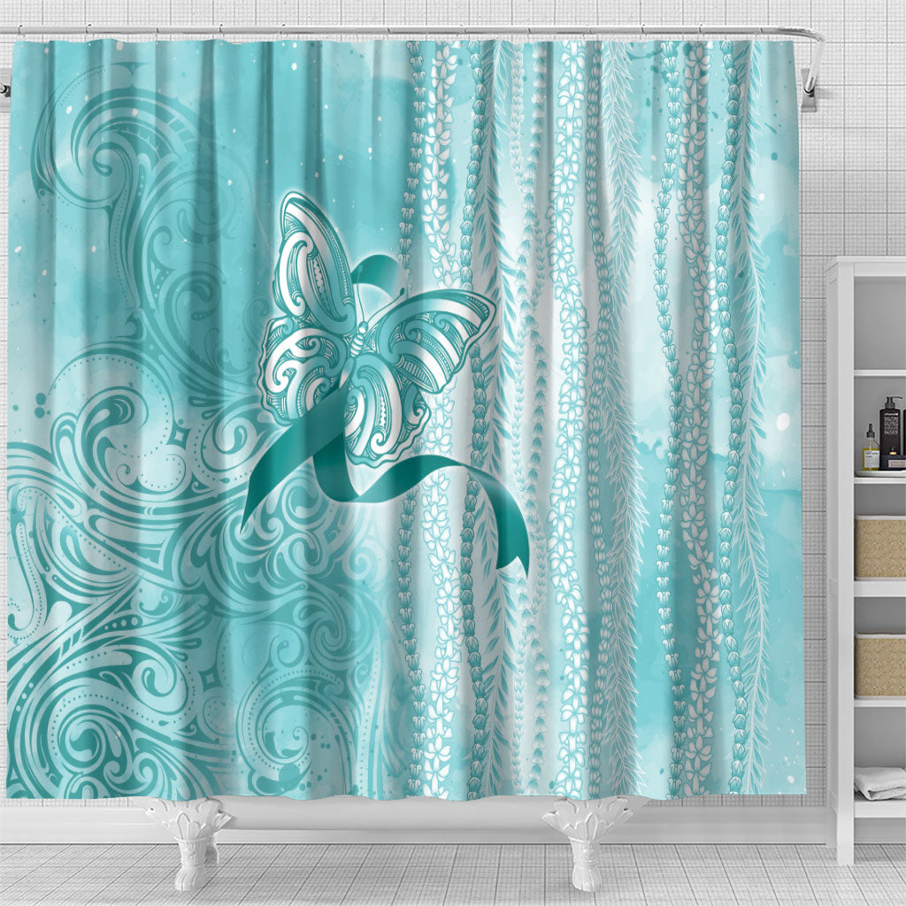 Hawaii PTSD Support Healing From Trauma Shower Curtain Maile Pikake Lokelani Crown Flower Lei Inspired