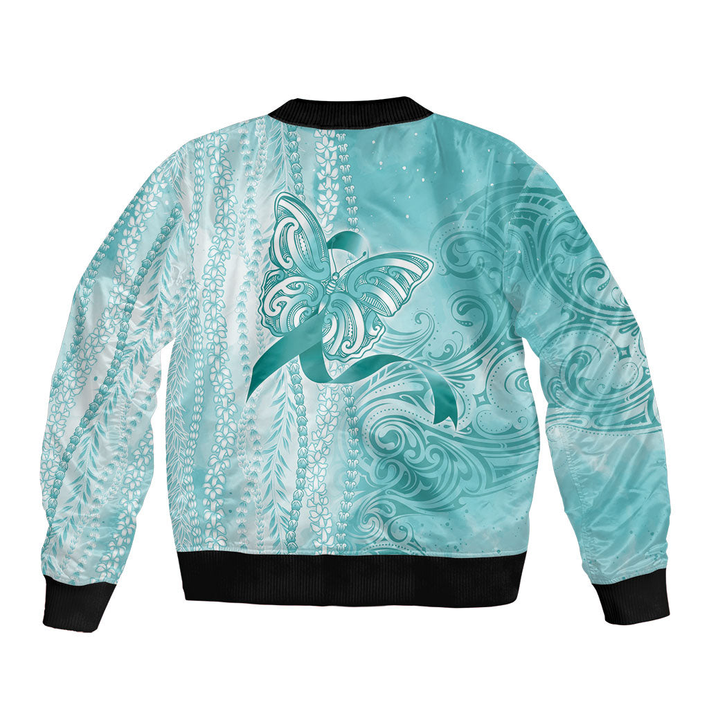 Hawaii PTSD Support Healing From Trauma Sleeve Zip Bomber Jacket Maile Pikake Lokelani Crown Flower Lei Inspired