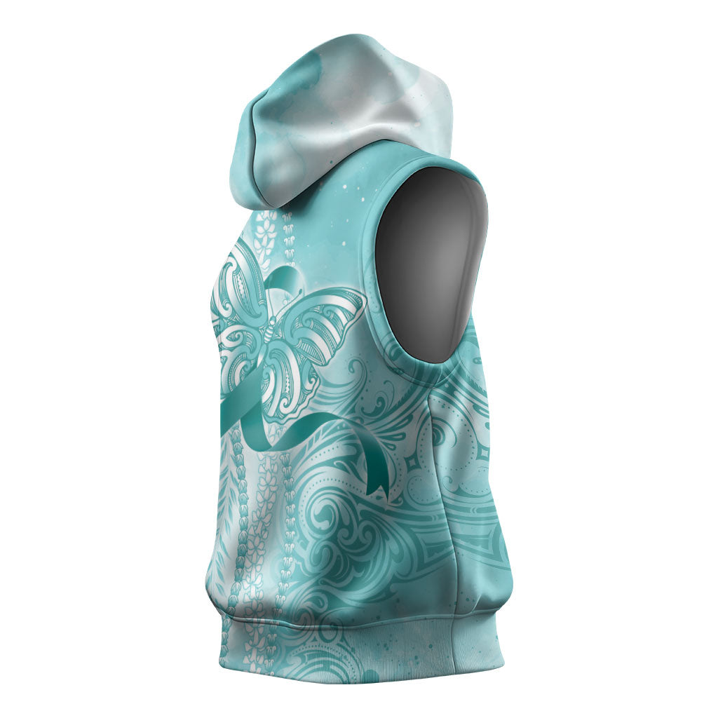 Hawaii PTSD Support Healing From Trauma Sleeveless Hoodie Maile Pikake Lokelani Crown Flower Lei Inspired