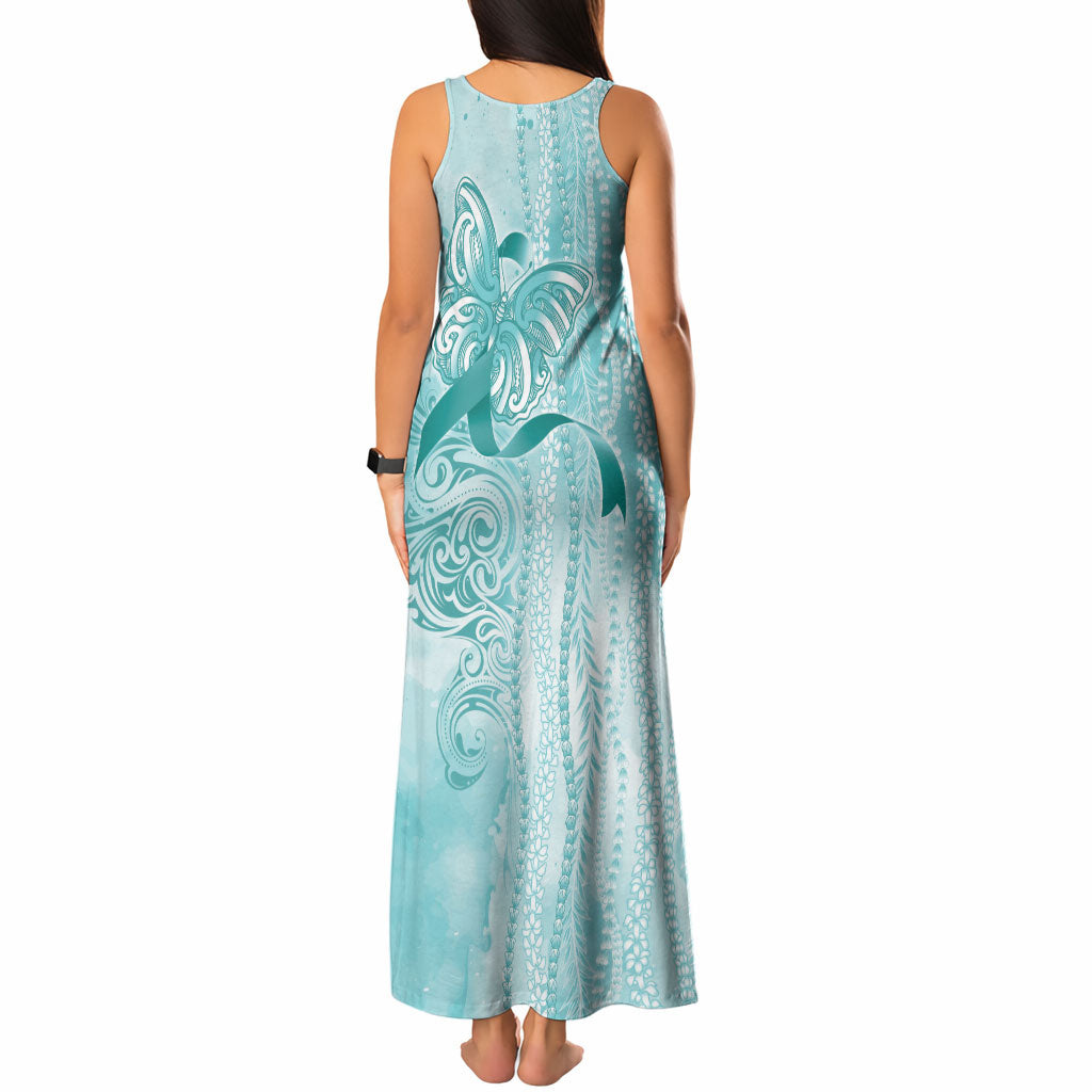 Hawaii PTSD Support Healing From Trauma Tank Maxi Dress Maile Pikake Lokelani Crown Flower Lei Inspired