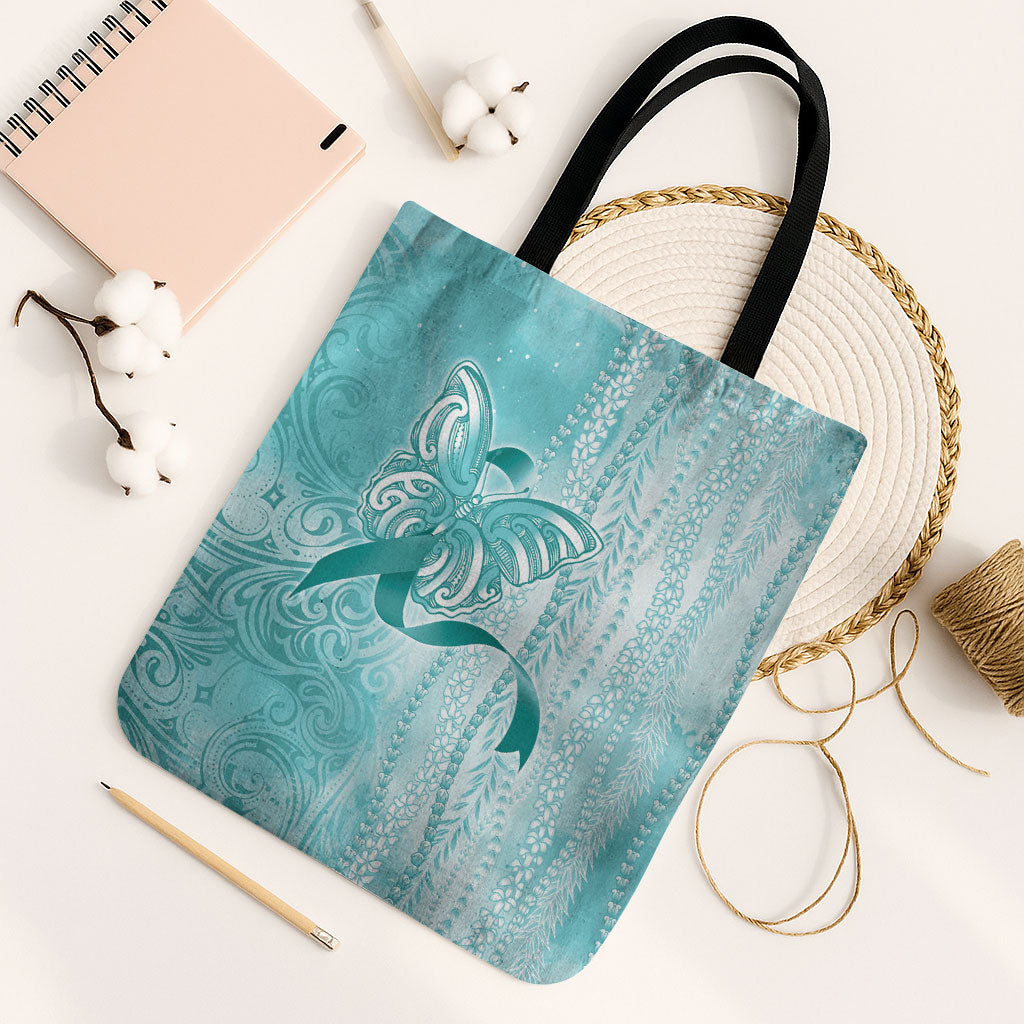 Hawaii PTSD Support Healing From Trauma Tote Bag Maile Pikake Lokelani Crown Flower Lei Inspired