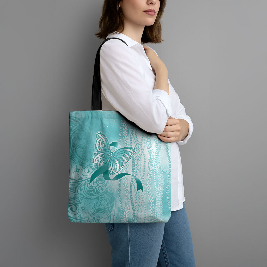 Hawaii PTSD Support Healing From Trauma Tote Bag Maile Pikake Lokelani Crown Flower Lei Inspired