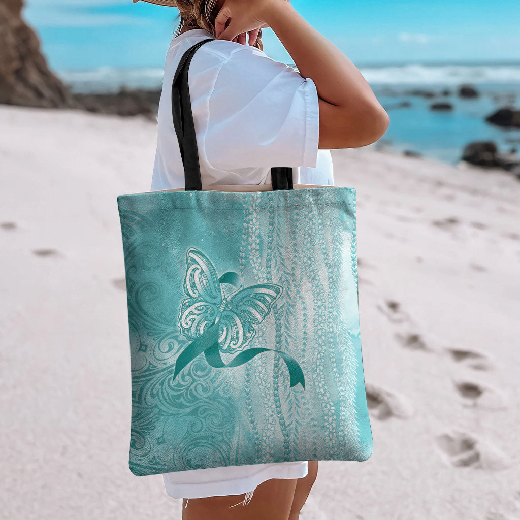 Hawaii PTSD Support Healing From Trauma Tote Bag Maile Pikake Lokelani Crown Flower Lei Inspired