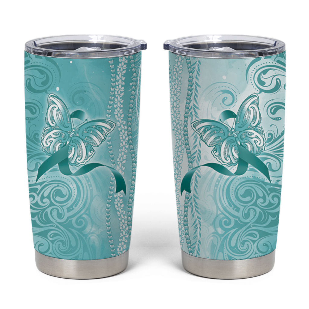 Hawaii PTSD Support Healing From Trauma Tumbler Cup Maile Pikake Lokelani Crown Flower Lei Inspired
