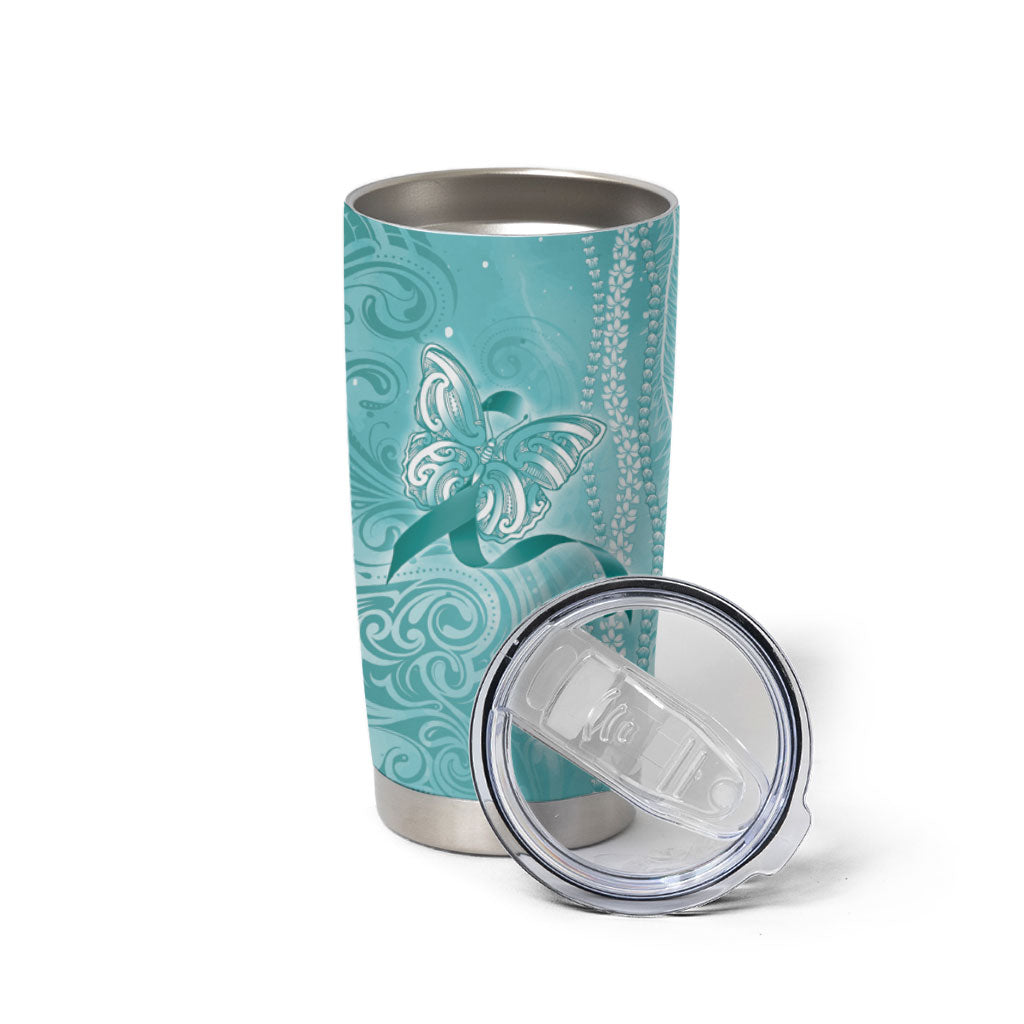 Hawaii PTSD Support Healing From Trauma Tumbler Cup Maile Pikake Lokelani Crown Flower Lei Inspired